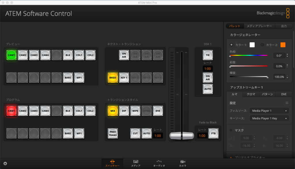 ATEMSoftware Control panel